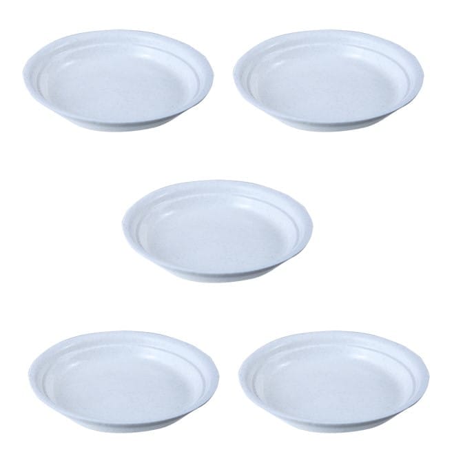 Set of 05 - 5 Inch White Premium Round Trays - To keep under the Pots