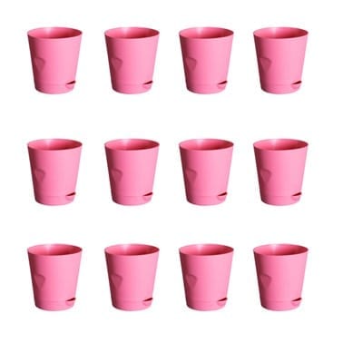 Buy Set of 12 - 4 Inch Pink Florence Self Watering Pot Online | Urvann.com