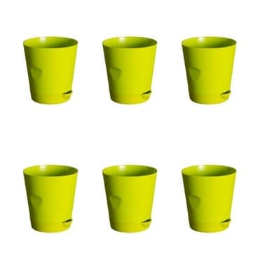 Buy Set of 06 - 4 Inch Green Florence Self Watering Pot Online | Urvann.com