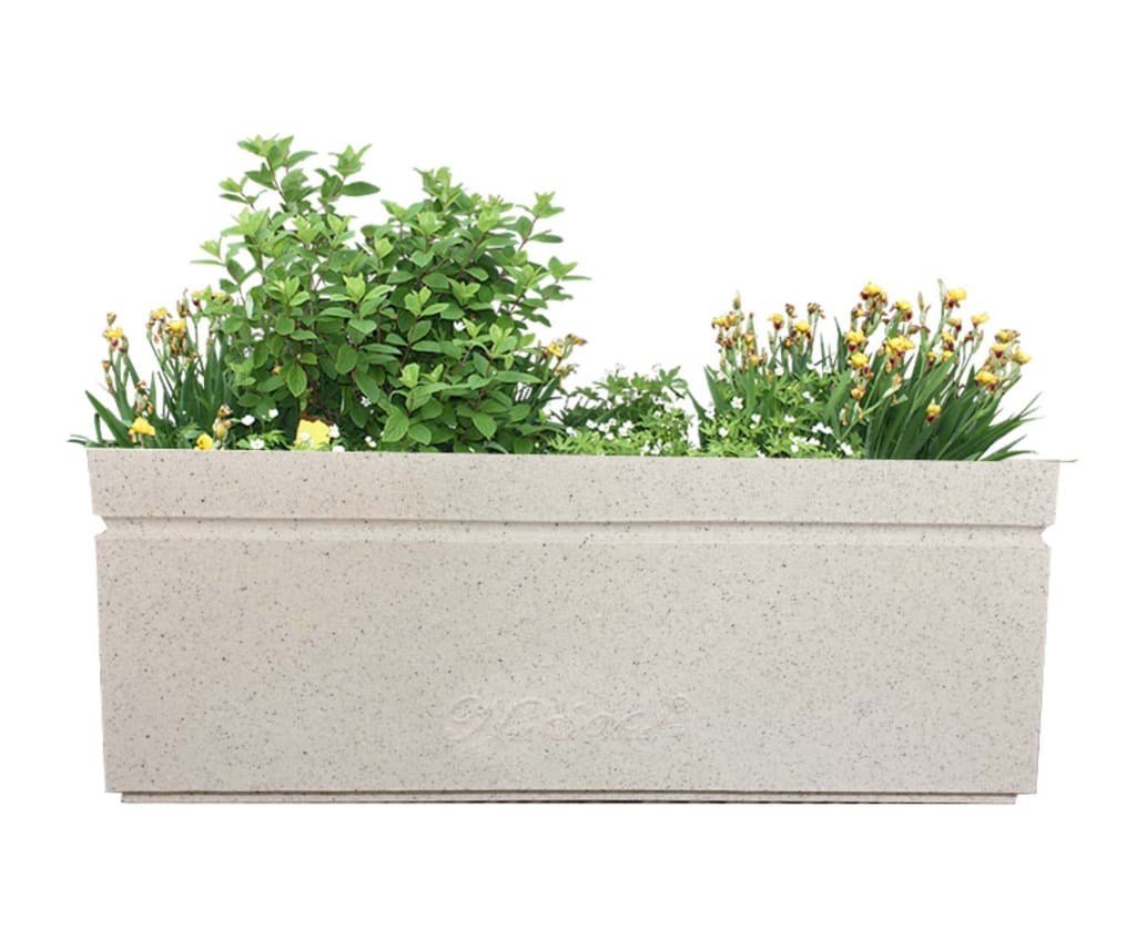 30 X 14 Inch White Premium Ortho Fiberglass Planter - Durable large size decoratiive fiber pot for indoor outdoor plants with 5 year warranty