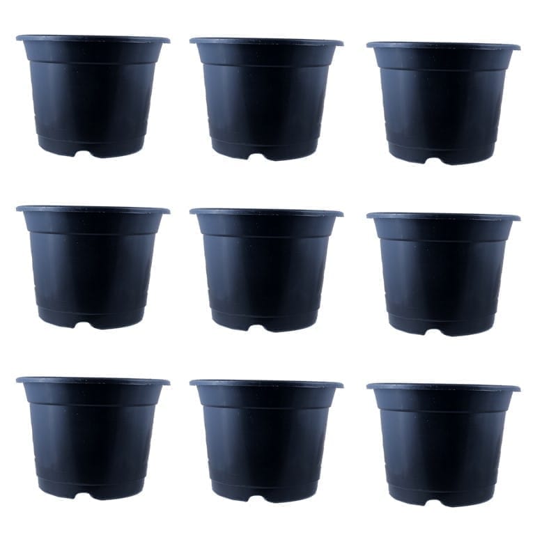 Set of 09 - 4 Inch Black Nursery Pot