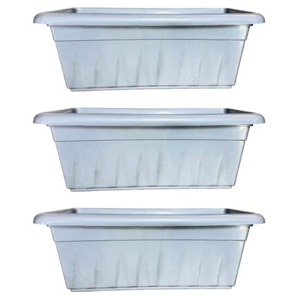 Buy Set of 03 - 17 Inch Grey Premium Supreme Window Plastic Planter Online | Urvann.com