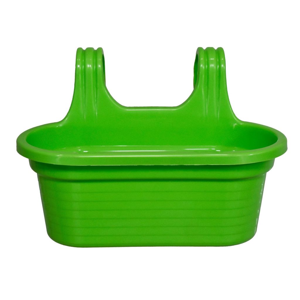 14 X 10 Inch Green Double Hook Hanging Plastic Pot