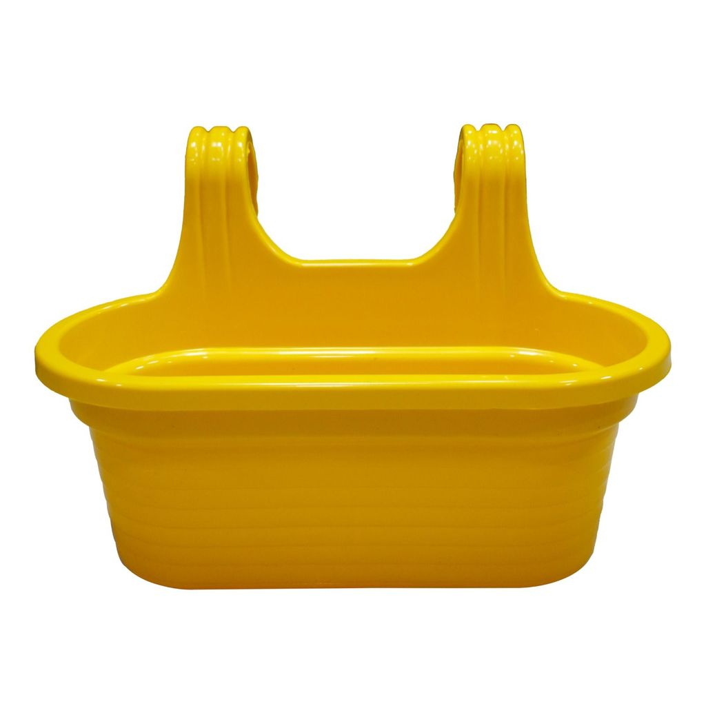 14 X 10 Inch Yellow Double Hook Hanging Plastic Pot