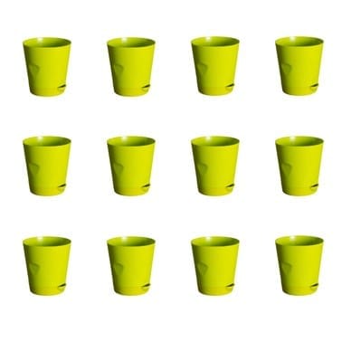 Set of 12 - 4 Inch Green Florence Self Watering Pot