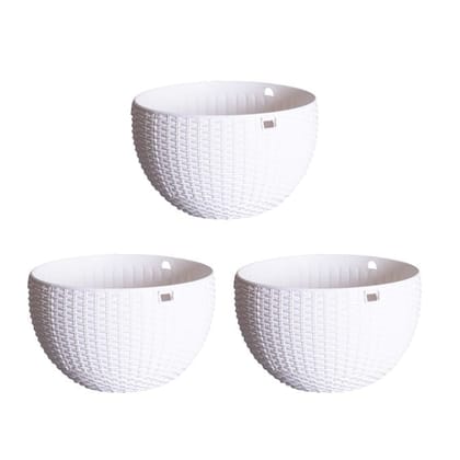 Buy Set of 3 - 7 X 4.5 Inch White Premium Euro Hanging Plastic Pot Online | Urvann.com