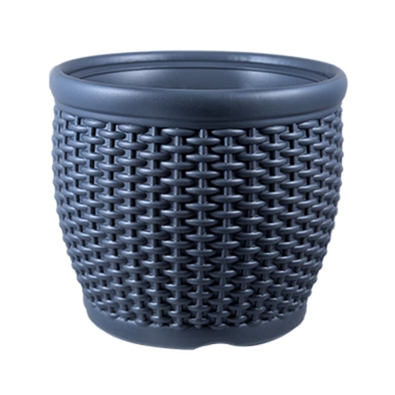 8 Inch Grey Premium Matt Classic Plastic Pot