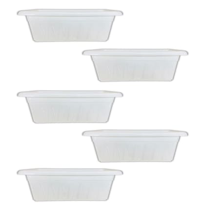 Buy Set of 05 - 17 Inch White Premium Supreme Window Plastic Planter Online | Urvann.com