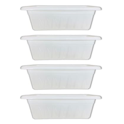 Buy Set of 04 - 17 Inch White Premium Supreme Window Plastic Planter Online | Urvann.com