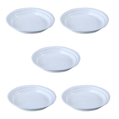 Buy Set of 05 - 5 Inch White Premium Round Trays - To keep under the Pots Online | Urvann.com