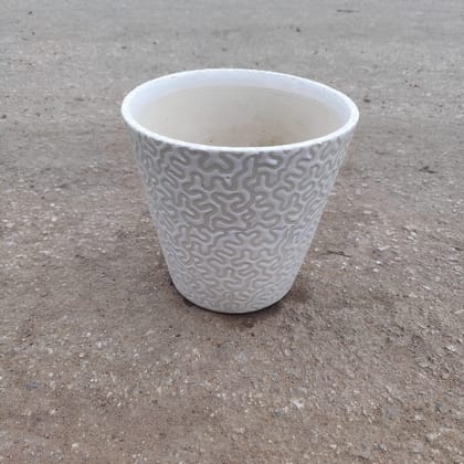 Buy 7 Inch White Glass Designer Ceramic Pot (any design) Online | Urvann.com