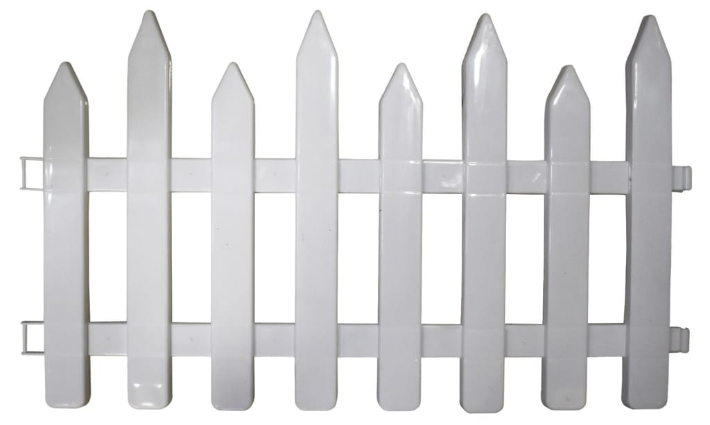 Set of 4 - 20 X 9.8 Inch Gardening Plant Partition White Fence - 6 Running Feet Fence Coverage