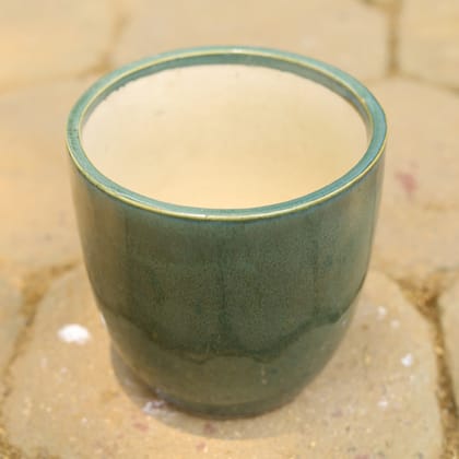 Buy 6 Inch Sea Green Cup Shape Ceramic Pot Online | Urvann.com