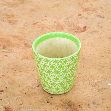 8 Inch Green Glass Designer Ceramic Pot (any design)