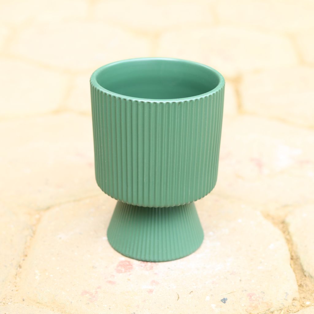 7 Inch Green Lamp Shape Designer Ceramic Pot