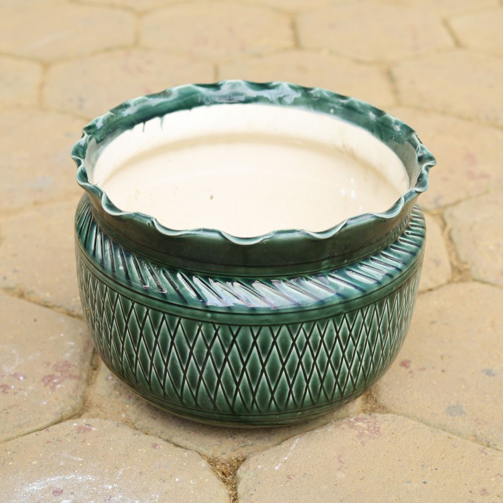 12 Inch Green Handi Designer Ceramic Pot