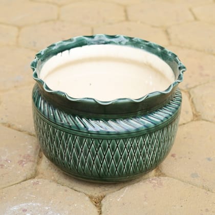 Buy 12 Inch Green Handi Designer Ceramic Pot Online | Urvann.com