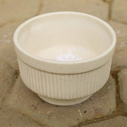 Buy 10 Inch Beige Bowl Shape Designer Ceramic Pot Online | Urvann.com