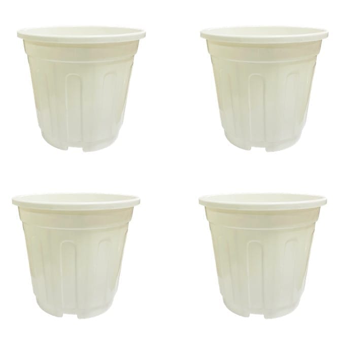 Set of 04 - 6 Inch White Super Nursery Pot