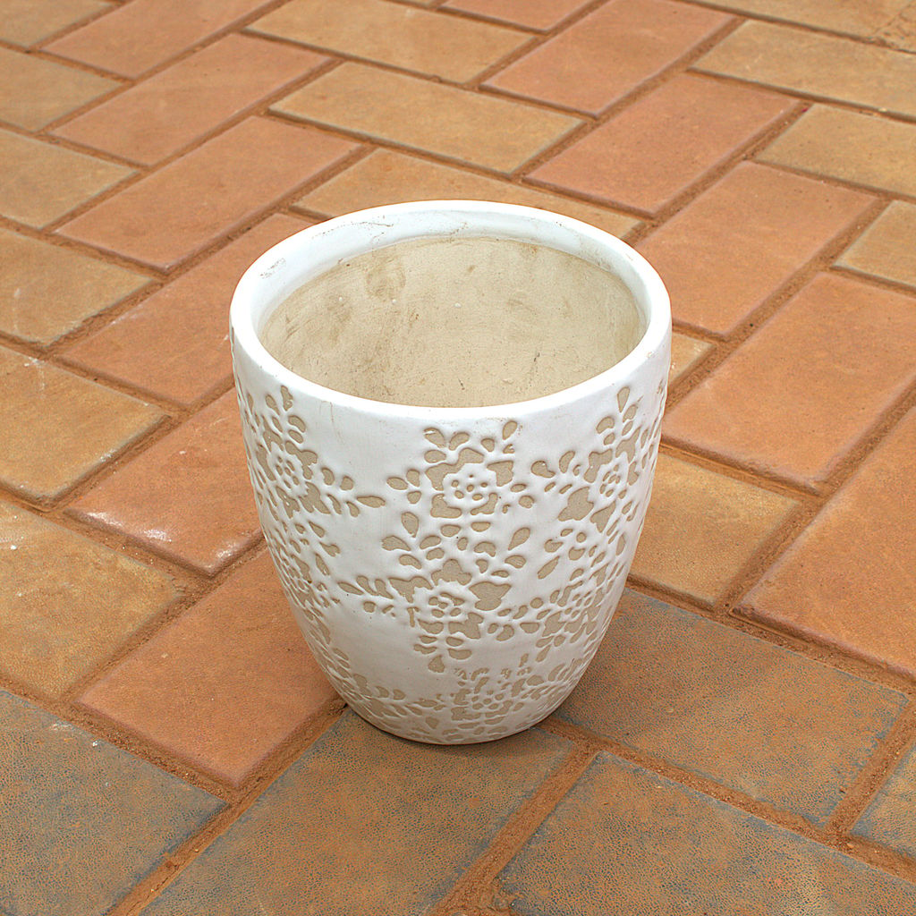 8 Inch Cup Shape Designer Ceramic Pot (Any Colour) (Any Design)