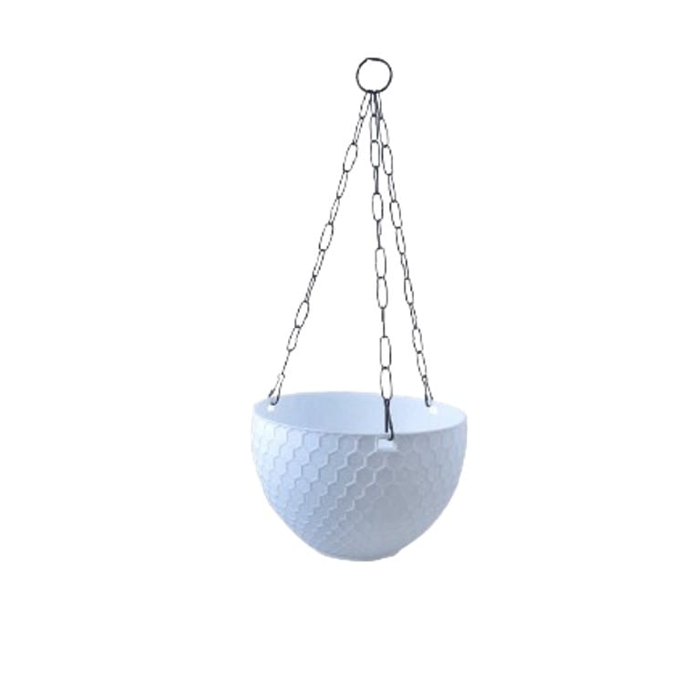 6 X 4 Inch White Premium Cerana Plastic Hanging Basket