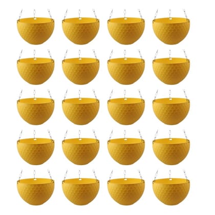 Buy Set of 20 - 6 X 4 Inch Yellow Premium Cerana Hanging Plastic Pot Online | Urvann.com