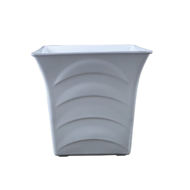 08 Inch White Premium Tokyo Square Plastic Pot