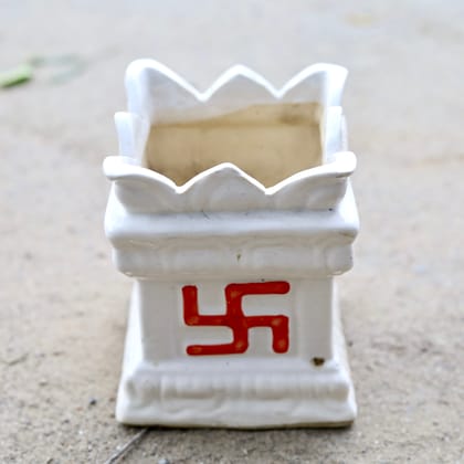 Buy 8 Inch White Designer Tulsi Ceramic Pot (Any Design) Online | Urvann.com