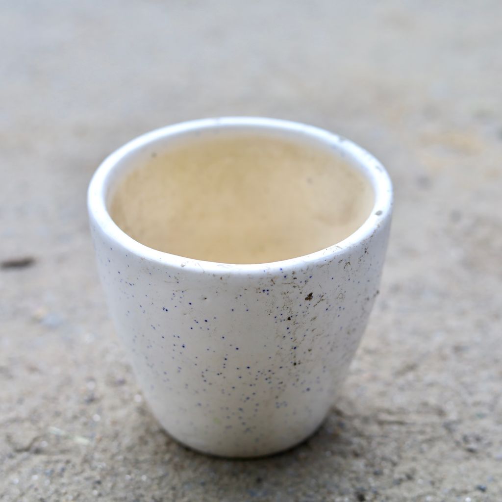 4 Inch White Cup Shape Ceramic Pot,Pots:Ceramic Planters:Royal Ceramic Pots