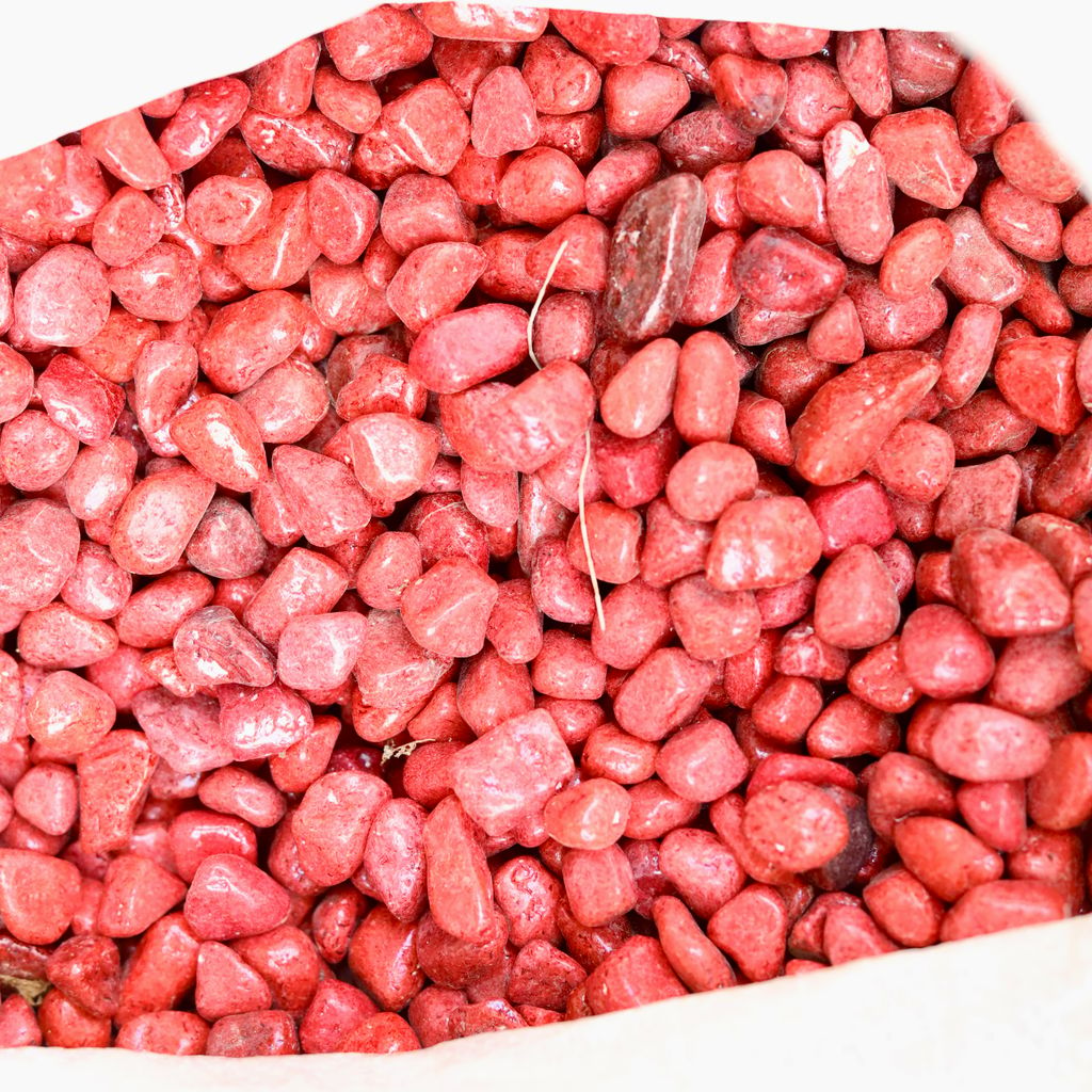 Decorative Medium Red-Orange Pebbles - 1 Kg