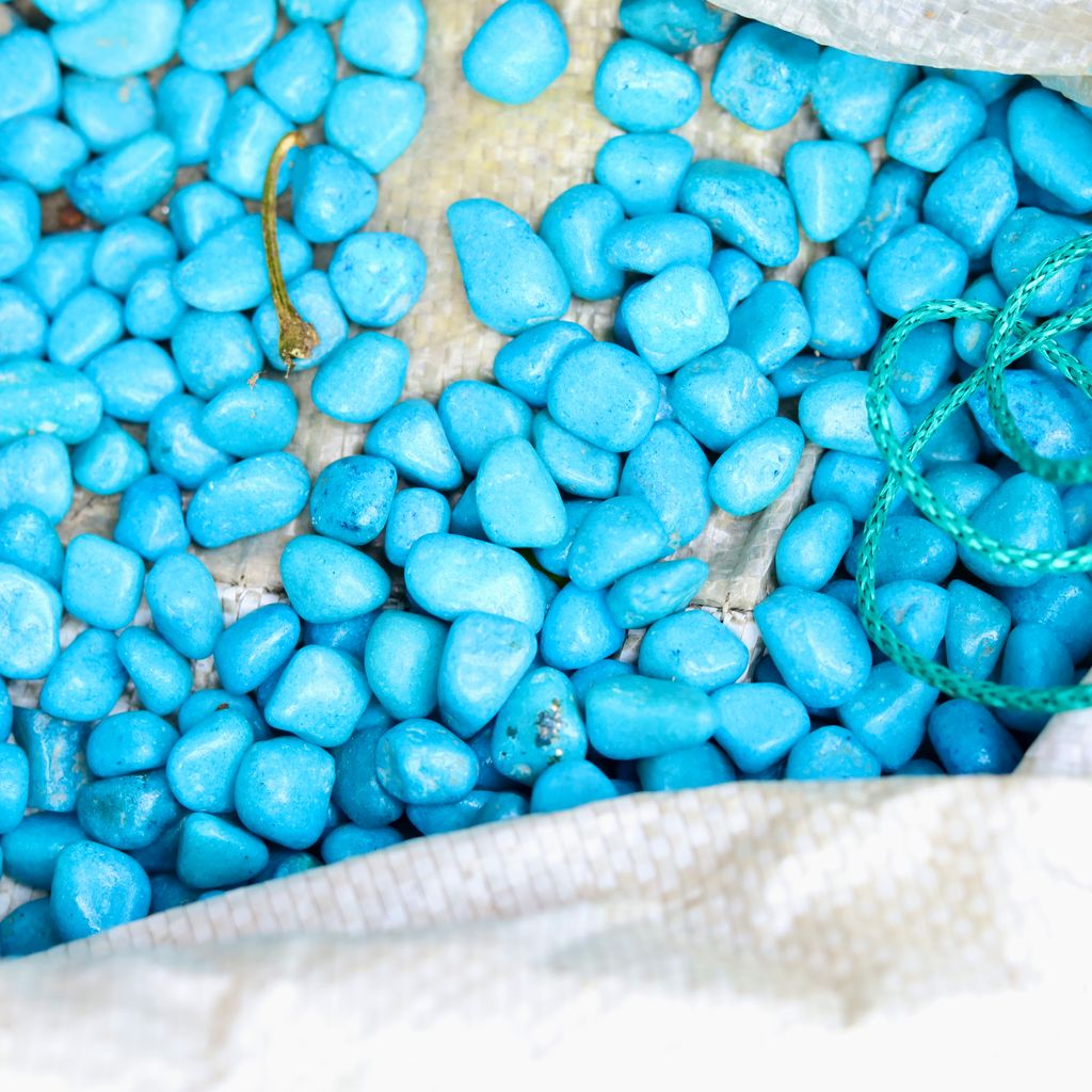 Decorative Medium Light Blue Pebbles - 1 Kg