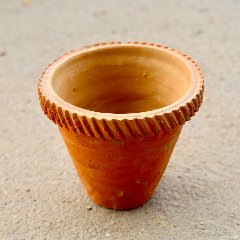 8 Inch Collar Designer Clay Pot