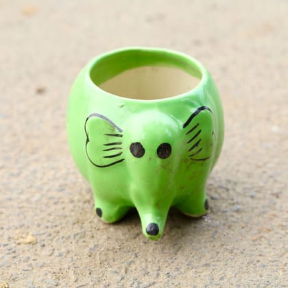 Buy 8 Inch Green Cute Elephant Designer Ceramic Pot (Any Colour) Online | Urvann.com