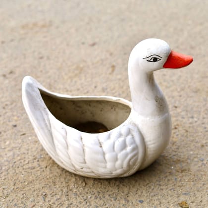 Buy 8 Inch White Cute Duck Designer Ceramic Pot (Any Design) Online | Urvann.com