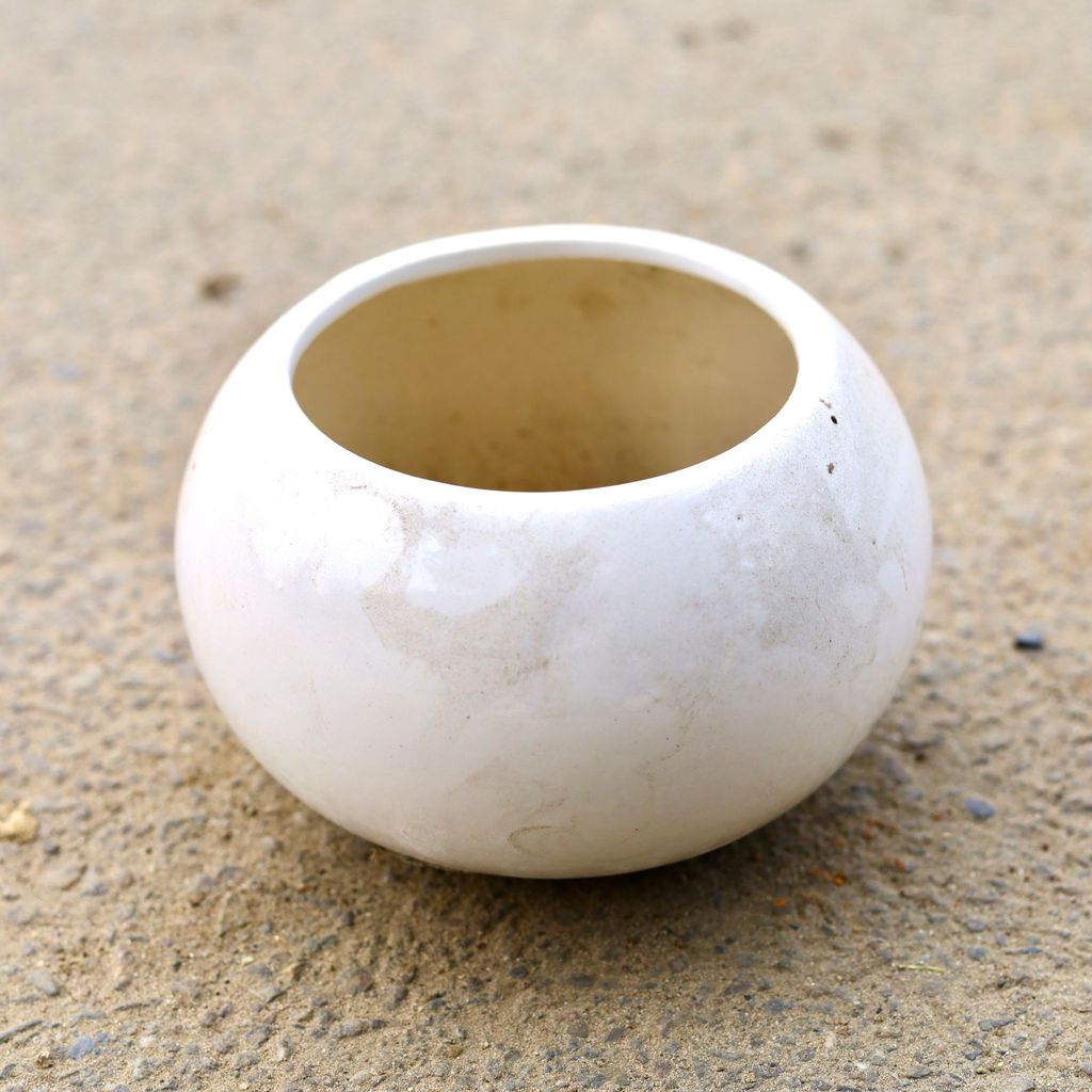 10 Inch White Bowl Ceramic Pot,Pots:Ceramic Planters:Royal Ceramic Pots