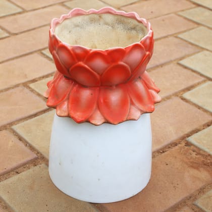 Buy 10 Inch Red Lotus Designer Ceramic Pot Online | Urvann.com