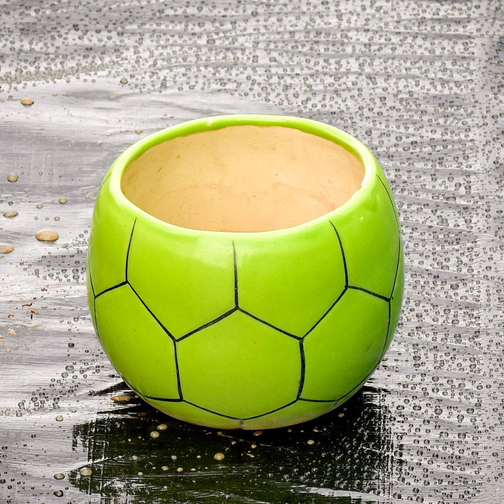 6 Inch Football Designer Ceramic Pot (any colour)