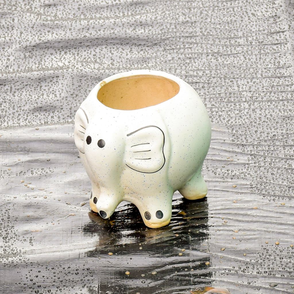 5 Inch Cute Elephant Designer Ceramic Pot (anu colour)