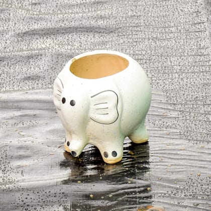 Buy 5 Inch Cute Elephant Designer Ceramic Pot (anu colour) Online | Urvann.com