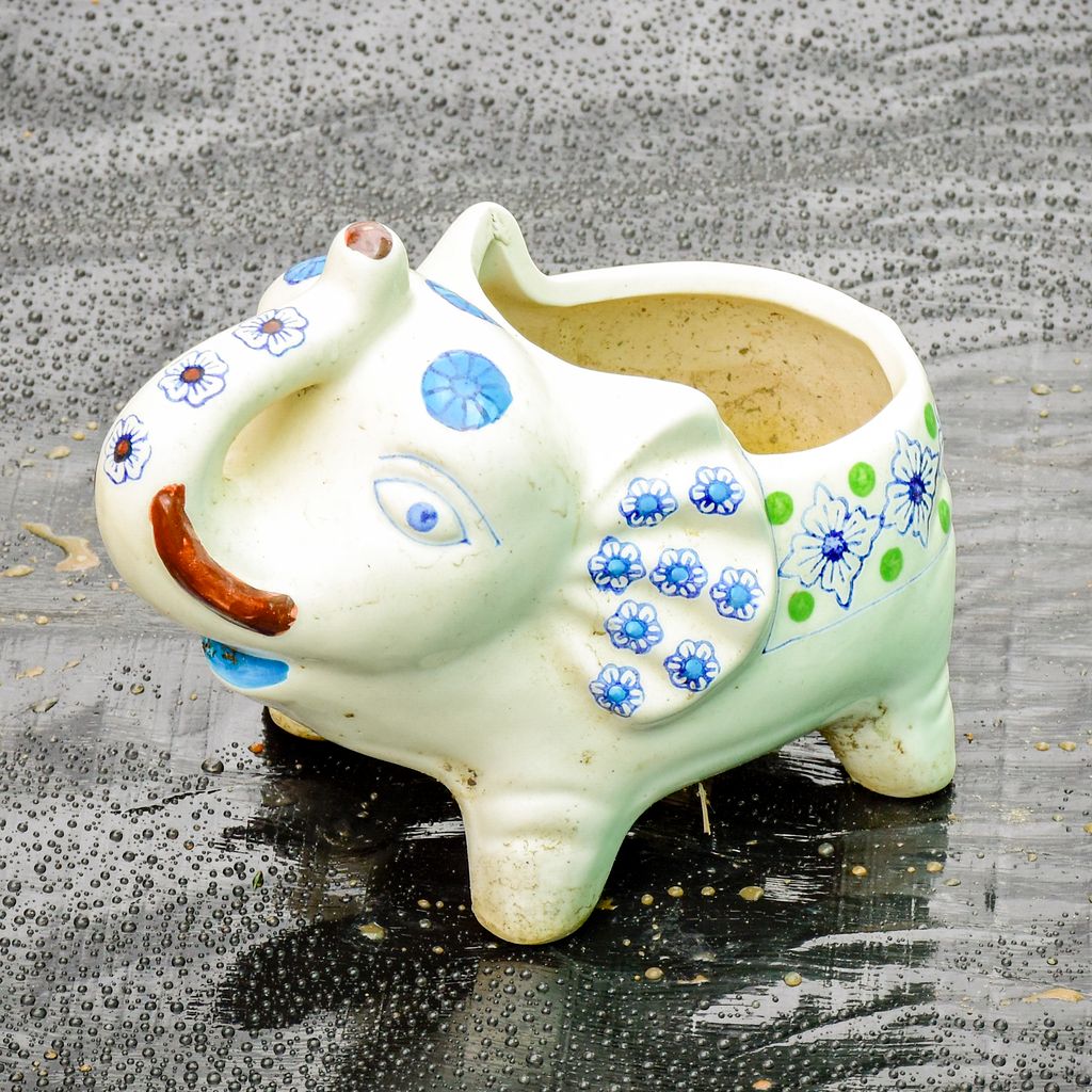 5 Inch Cute Elephant Designer Ceramic Pot (anu colour)