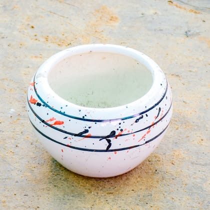 Buy 5 Inch Classy White Bowl Designer Ceramic Pot (Any Design) Online | Urvann.com