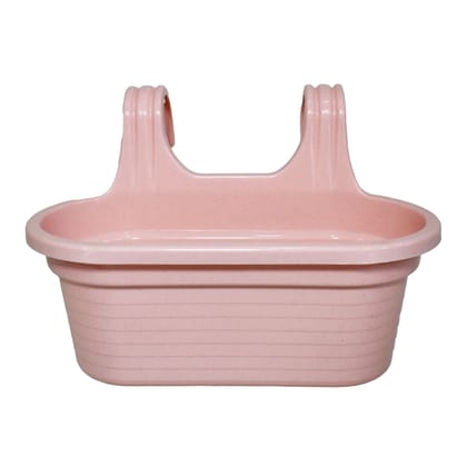 14 X 10 Inch Pink Marble Double Hook Hanging Plastic Pot