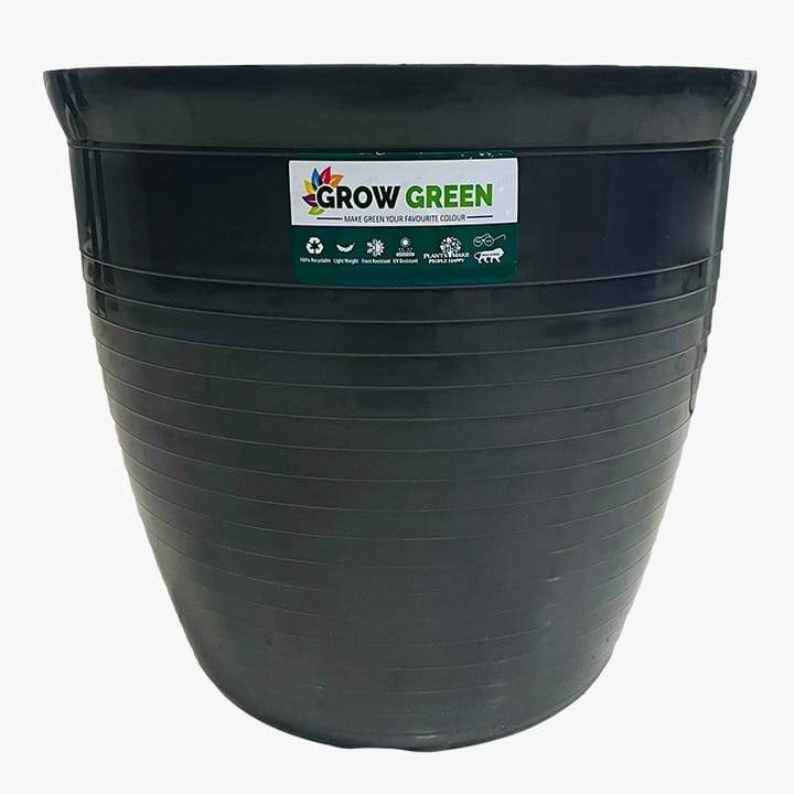 08 Inch Grey Premium Milo Round Plastic Pot