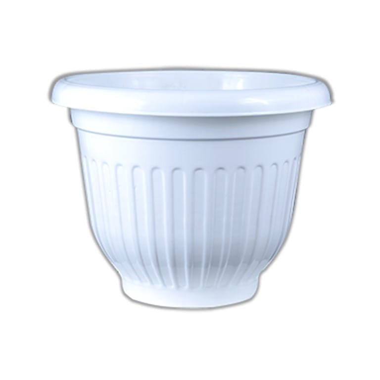 10 Inch White Olive Plastic Pot