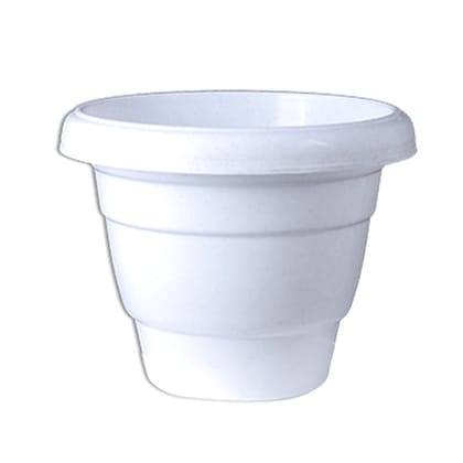 Buy 8 Inch White Classy Plastic Pot Online | Urvann.com