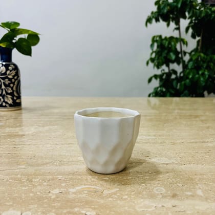 Buy 3 Inch Orange Polka Dotted Handmade Matki Ceramic Pot ? Minimalist Glossy Succulent Pot, Indoor Flower Pot for Home and Office D?cor Online | Urvann.com