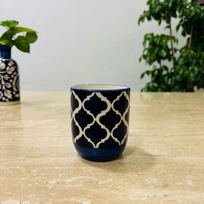 Buy 4 Inch Blue Moroccan Art Printed Handcrafted Ceramic Pot- Gloss Finish Indoor Plant Pot, Succulent Planter, Home D?cor Online | Urvann.com