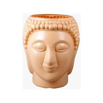 6 Inch Beige Premium Buddha Plastic Pot