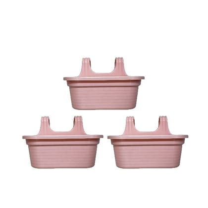 Buy Set of 3 - 14 X 10 Inch Pink Marble Double Hook Hanging Plastic Pot Online | Urvann.com