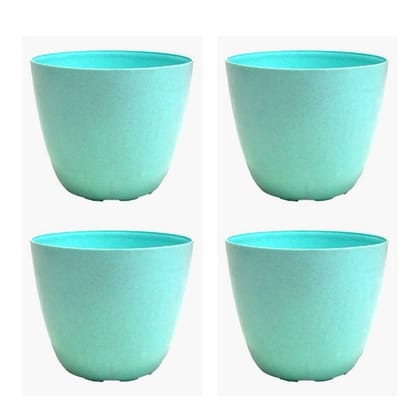 Buy Set of 4 - 4 Inch Blue Marble Premium Orchid Round Plastic Pot Online | Urvann.com